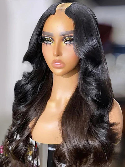 IRoyal Hair U Part Wig 180% Density Body Wave Hair Glueless No Lace Human Hair Wigs