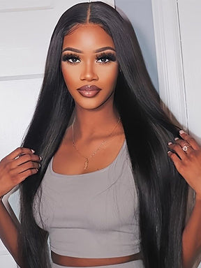 IRoyal Hair Silky Straight Human Hair 4x4 Lace Closure Wigs Remy Hair Pre-plucked Edges For Women