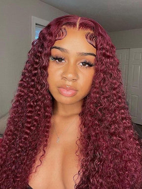 IRoayl Hair 13x4 Water Wave Hair Transparent Lace Front Wigs Pre Plucked Curly Hair