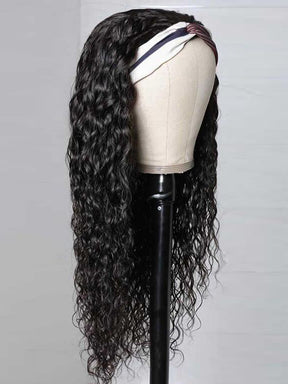 IRoyal Hair Headband Scarf Wig Water Wave Human Hair Wig Glueless Hairstyles