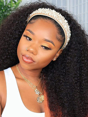IRoyal Hair 180% Kinky Curly Hair Glueless Headband Wigs