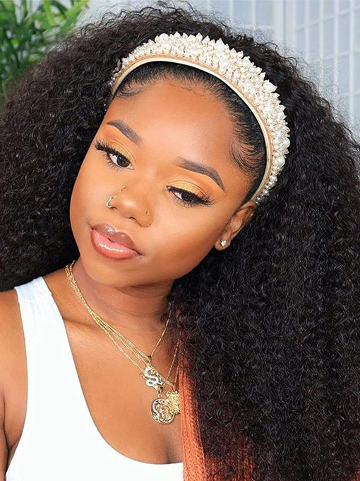 IRoyal Hair 180% Kinky Curly Hair Glueless Headband Wigs