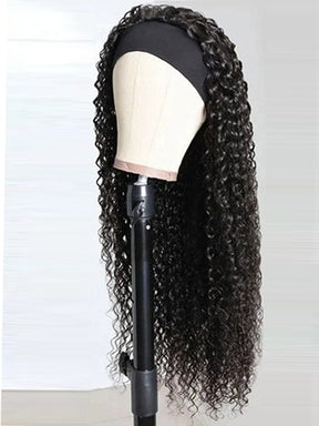 IRoyal Hair 180% Density Headband Wig Deep Wave Wig Glueless Wig Machine Made Human Hair Wigs