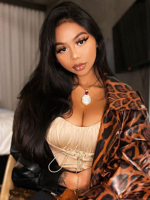 IRoyal Hair Silky Straight Hair 5x5 Transparent Lace Closure Wigs Pre Plucked For Women