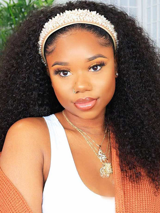 IRoyal Hair 180% Kinky Curly Hair Glueless Headband Wigs