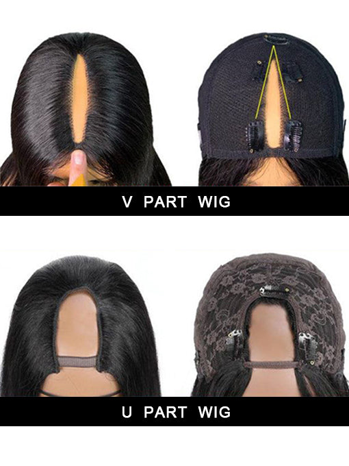 IRoyal Hair Straight Hair 180% Density U Part Wig Affordable Machine Made Human Hair Glueless Wigs