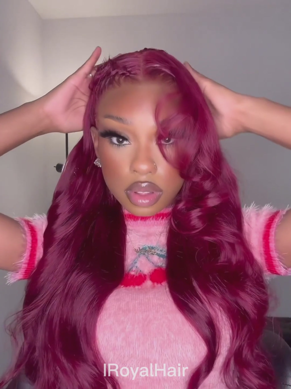 Burgundy 99J Body Wave Super Long Hair Red Human Hair 13x4 Wig