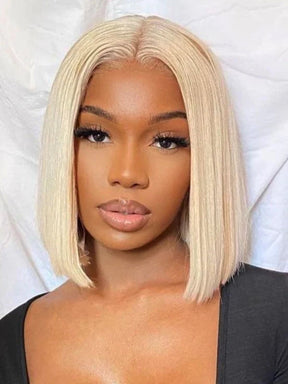 613 Blonde Color Bob Wigs Straight Hair 4x4/5x5 Lace Closure Bob Wigs