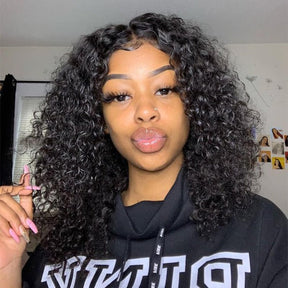 Deep Wave Hair 13x4 Lace Front Bob Wigs 150% Human Hair Pre Plucked Wig | IRoyal Hair